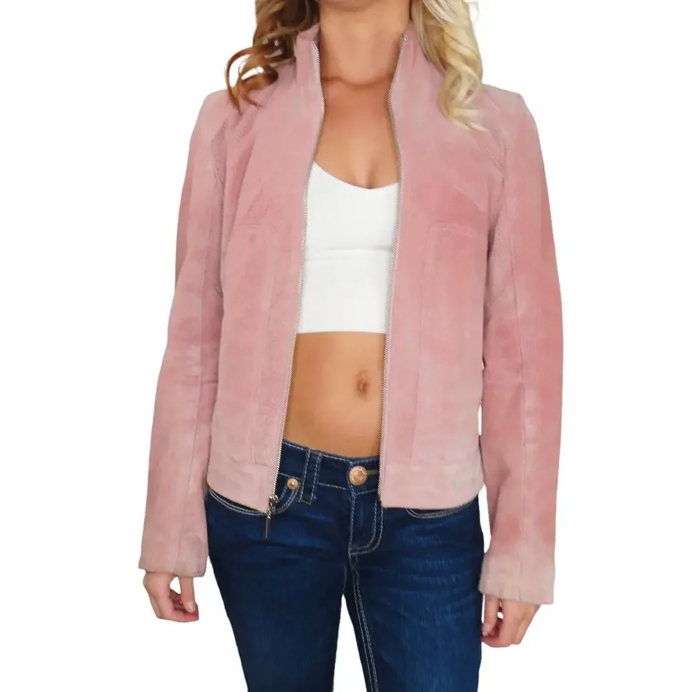 Vintage Wilson's Leather Pink Leather Jacket Pink Suede Small Glam